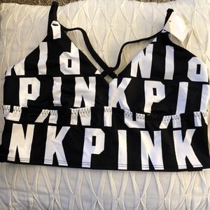 Pink sports bra